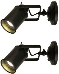 Industrial Wall Spotlight Jeffrien Retro Minimalist Adjustable 1 Lamps Black Metal Track Lighting Fixture for Office Hotel Coffee Shop