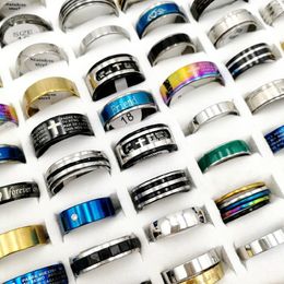 Fashion 50pcs/lot Stainless Steel band Ring Titanium crystal rhinestone finger rings Size 6 to 11 Wedding gift Jewellery fit women and men