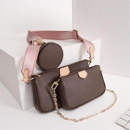 Women's handbags bag 3 pieces set of mens wallet flower crossbody bag ladies purses