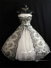 black and white tea length dress