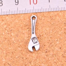 156pcs Charms spanner wrench tool Antique Silver Plated Pendants Making DIY Handmade Tibetan Silver Jewelry 24*7mm