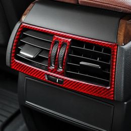 Carbon Fibre Rear Air Conditioner Vent Frame Decoration Cover Stickers Trim For BMW E70 E71 X5 X6 2008-2014 lnterior Accessories