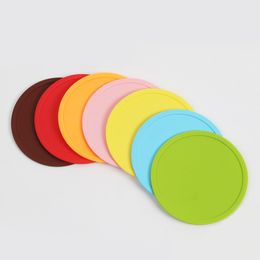 Round Silicone Non-slip Drink Coaster 10CM Silicone Rubber Coffee Cup Pad Mats Wine Glass Bottle Placemat Colourful Home Bar Table Accessory