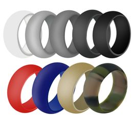 Flexible Silicone ring band Wedding Comfortable Rings for Mens Multicolor Jewellery will and sandy drop ship