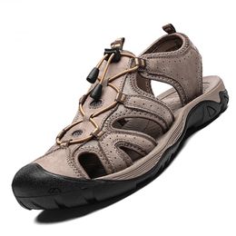 2020 New Mens Sandals Summer High Quality Leather Mens Gladiator Sandals Summer Fashion Outdoor Comfortable Mens Beach Shoes 48