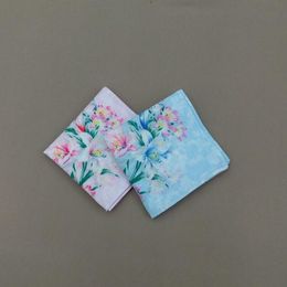 12PCS 43x43CM 60s Printed handkerchief Japanese and Korean Handkerchief Cotton Printed Ladies Handkerchief Small Square