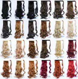 New style Wavy Ponytail Synthetic Hair Pieces Ribbon Drawstring 58 Colour 100g wavy Clip on Ponytail