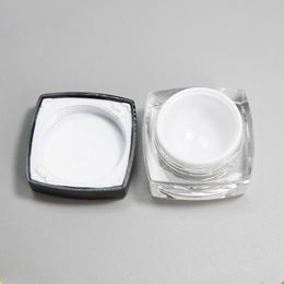 Free shipping 30g square acrylic cream jar packaging bottle with black lid 100pc/lot