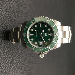 Hot High Quality Watches Men Green Ceramic Bezel Stainless Steel 40mm Automatic Mechanical Wristwatch 116610 Gift
