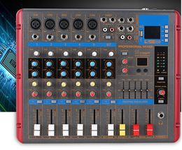 Freeshipping USB 7 Channel Professional Live Studio Audio Mixer New Mixing Console 5-Band Equaliser Built-in Effects With Bluetooth 48V