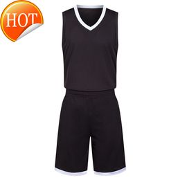 2019 New Blank Basketball jerseys printed logo Mens size S-XXL cheap price fast shipping good quality Black White BW004AA1