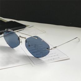 Luxury-New fashion designer man and women style sunglasses Inclusion cat eye frameless top quality protection eyewear with original box