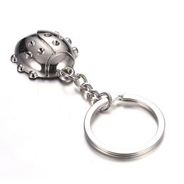 New bug beetles Keyrings 3D beetles Pendant Key Ring Metal Chain Silver Colour Key Chain For Woman Men Gift Souvenirs Keychain