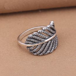 Authentic 925 Sterling Silver Rings Light as a feather, clear cz Wedding Ring Fashion Jewellery Compatible with European