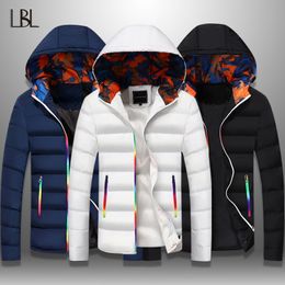 LBL Slim Bomber Jacket Men Autumn Thicken Mens Coat Warm Outwear Windproof Hooded Overcoat Zipper Parkas Jackets Man Hoody Male T200106