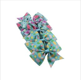 Girls Hairpins Cute Printed Flamingo Pineapple Bow Hairpin Girls Boutique Grosgrain Ribbon Headwear Kids Hair Accessories 4.4inch EZYQ426