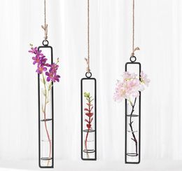 Creative hanging transparent glass vase water flower gardening home decoration bottle landscape plant set