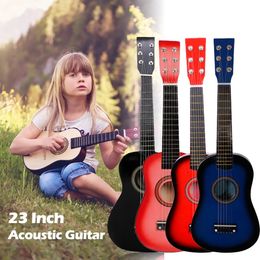 23 pulgadas de guitarra para principiantes Red de práctica guitarras acústicas con pico de 6 secuencias de instrumento musical niños de los niños