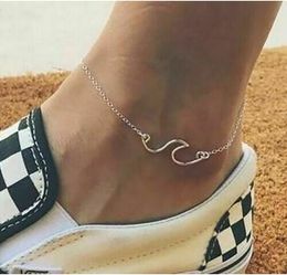 20pcs/lot Women silver Wave Charms Chain Ankle Anklet Bracelet Barefoot Sandal Beach Foot Jewelry