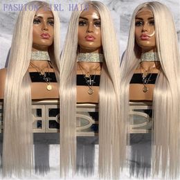 Long Straight Hair Synthetic Wig For Women Blonde Natural Middle Part Hair Heat Resistant Fibre For Black/White Women