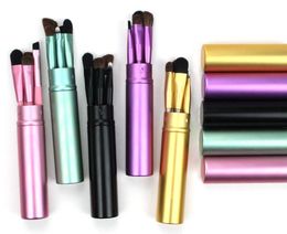 5pcs Travel Portable Mini Eye Makeup Brushes Set Smudge Eye shadow Eyeliner Eyebrow Brush Lip Make Up Brush kit Professional