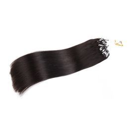 Grade 9A Micro Ring Hair Extensions 100% Virgin Human Hair Straight Micro Loop Hair Extensions Natural Black 1gr strand & 300strands Lot