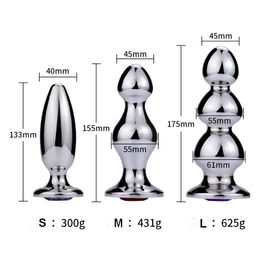 Super Large Anal Beads Metal Anus Plugs Female Vagina Masturbation Toy Sex Big Long Butt Plug Anal Stimulation Dilator Adult Products