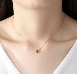 Silver Necklace with Diamond Trendy Small Elegant Three-Ring Clavicle Chain