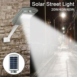 DHL 20LED 20/40/60W Solar Radar Sensor Light Control Wall Street Light Outdoor Wall Lamp Security Spot Lighting Waterproof