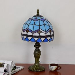 UPS high-end blue table lamps high quality Mediterranean light bedroom bar restaurant color matching bedside lamp Selling