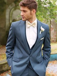 Fashionable Notch Lapel Groomsmen Two Buttons Groom Tuxedos Men Suits Wedding/Prom/Dinner Best Man Blazer(Jacket+Pants+Tie+Vest) A312