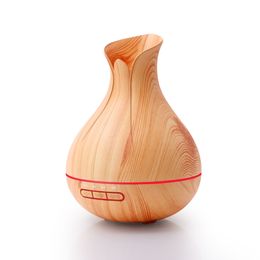 Wholesale products 400ml wood grain aroma air humidifier household small aromatherapy diffuser humidifiers 7 Colour change LED light