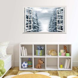 Snow Scene Theme 3d Wall Stickers Wallpaper Can Move Except Since Paste Decoration Sticker Sd007