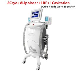 Effective Dual Handles Freeze Fat Lipolaser Cavitation RF Ultrasound Liposuction Cryo Shape Body Slimming Fat Freeze Machine