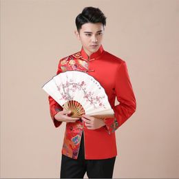 Traditional Men 's Chinese style Groom Gown Top Shirt Men cheongsam Tang Suit Vintage Clothing jacket For overseas Chinese TV Film Costume