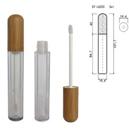 5ml Bamboo Lip Gloss Tube Makeup Bottle Cosmetic Eyeliner Eyelash Tube Refillable Container Fast Shipping F3268