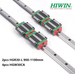 2pcs Original New HIWIN HGR30-900mm/1000mm/1100mm linear rail/guide + 4pcs HGW30CA /HGW30CC linear Flange Carriage for cnc router parts