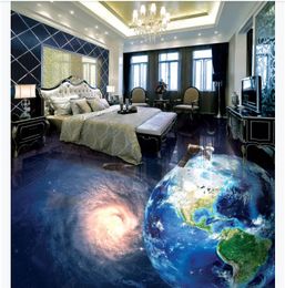 Customised 3D Self-adhesive floor photo mural wallpaper Cosmic Galaxy Earth Bathroom Living Room 3D Waterproof Floor Painting