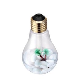 400ML USB Ultrasonic Air Humidifier Colourful Night Light Essential Oil Aroma Diffuser Lamp Bulb Shape with Inner Landscape RRA2825-5