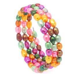 Hot style women's multi-layer pearl bracelet mixed Colour hand-made pearl bracelet with beads wrapped around the bracelet