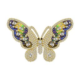 Colorful Beautiful Noble Copper Brooch Colored Butterfly Gold Silver Can Choose Backpack Dress Jewelry Best Gift High Quality