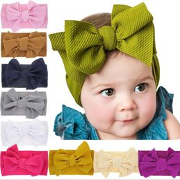 New Europe Fashion Infant Baby Head Bands DIY Bowknot Headband Kids Elastic Headwear Children Hair Accessory 10 Colors 14664