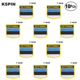 Estonia Flag Embroidery Patches Iron on Saw on Transfer patches Sewing Applications for Clothes in Home&Garden 10Pcs