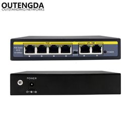 250M 90watt 6 Port 4 PoE Switch 802.3af 802.3at Power Over Ethernet Switch Injector for Wireless AP IP Phones Camera