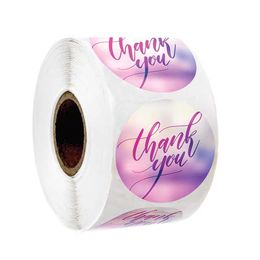 1inch round gift packaging seal thank you sealing stickers Labels 500pcs per roll package adhesive label with glossy on surface