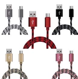 2.1A 1m 3ft 2m 6ft 3m 10ft fast charger Metal Braided Wire Sync Data Charger type-c Cable for smartphone micro usb