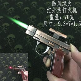 New Arrival Model Metal Revolver 357 Gun Lighter With Infrared White Light Inflatable Windproof Lighter Model Gun Torch