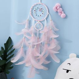 Pink Dream Catcher for Girls Cute Pink White Dreamcatchers for Bedroom Wall Decor 122245