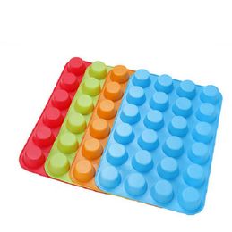 Mini Muffin Cup 24 Cavity Silicone Cake Moulds Soap Cookies Cupcake Bakeware Pan Tray Mould Home DIY Cake Mould LX1046