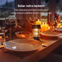 design retro das lanternas paisagem à prova de água solares, adequado para luzes decorativas nos pátios, pátios, jardins e passagens 10045